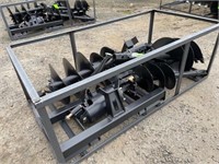 New Wolverine Skid Steer Auger with Drill Bits (j)
