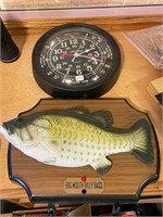 Seth Thomas Clock and Bass Fish