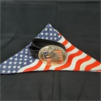 US Eagle Belt Buckle & Flag Bandanna