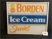 Lighted Borden's Ice Cream Sign