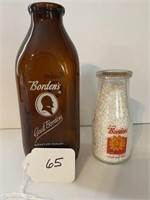2 Borden's Milk Bottles