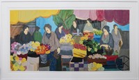 Itzchak Tarkay "Ladies Lunching" Large Serigraph