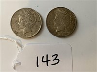 2-Peace Silver Dollars 1923 & 1924