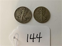 2-Walking Liberty Half Dollars 1942 & 1945
