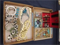 2 TRAYS, LOT INCLUDES COSTUME JEWELRY & CUFF LINKS