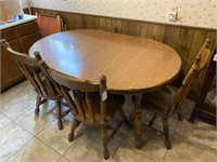 Oval Kitchen Table with 6 Chairs-2 Extensions as