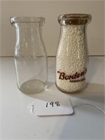 2-Half Pint Milk Bottles, Borden's, Borden/Wieland