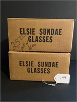 8 Elsie Ice Cream Glasses in the Original Boxes