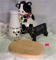 milk bottle shaker, cow theme lot