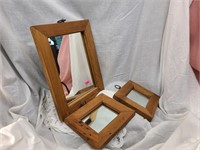3 accent wood framed mirrors