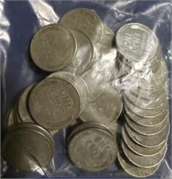 (2) bags of approx. 25-30 steel wheat cents