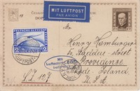 Germany Zeppelin Stamp #C36  tied on Czech postal