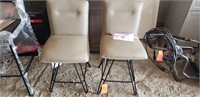 2 swivel leather barstools