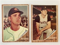 1962 Topps Baseball Cards - Dick Stuart, Leo Posad