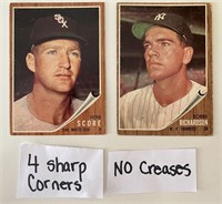 1962 Topps Baseball Cards - Herb Score, Bobby Rich