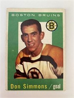 1959-60 Topps Hockey Card - Don Simmons