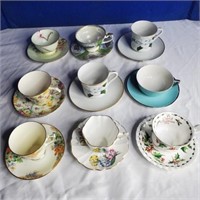 Tea cups and saucers (9)