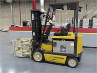 Yale 4,650 Lb Cap Electric Forklift w/ Roll Clamp