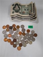 Coin silver dimes buffalo nickel pennies mercury