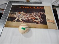 Orioles 1962 yearbook and baseball
