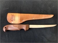 Case 11 Inch Fillet Knife With Case Leather Case