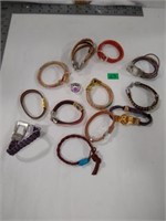 Lot leather bangle bracelets