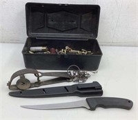 Filet knife w/ sheath and assorted ammo