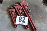 Three Pittsburgh Pipe Wrenches 10", 14", 18"