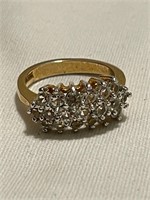 Gold Filled With CZ's Solitaire Ring