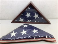 (2) American Flags  One in Flag case See pics