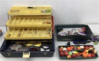 (2) Tackle boxes, bobbers, line & a few lures