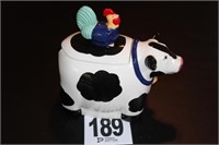 Rooster on a Cow Cookie Jar