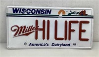 Miller High Life Large License Plate  Aluminum