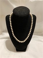 18" Strand Knotted Faux Pearls