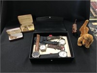 Wrist Watches, Cufflinks, Early Stuffed Dog