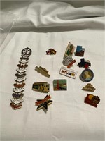 Fourteen Souvenir Pins