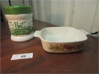 Corning Ware Dish and Ceramic Canister