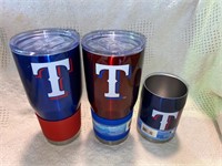 STAINLESS STEEL TUMBLERS/3QTY/ MISSING LIDS/
