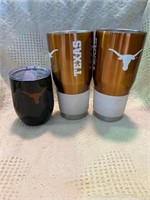 STAINLESS STEEL TUMBLERS/3QTY/ MISSING LIDS/