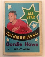 1969 Topps Hockey Card - Gordie Howe - All Star