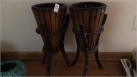 Pair of basket planters 22 inches high
