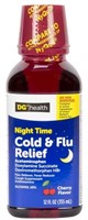 DG Night Time Cherry Cold & Flu Relief, 12 Oz.