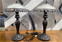 11 - LOT OF 2 METAL TABLE LAMPS APPRX 23"
