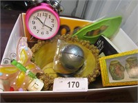 Box Lot with Cute Pink Clock and More