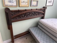 19th C. Mahogany Carved Standard Footboard