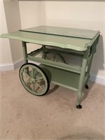 Vintage Wooden Drop Leaf Tea Cart