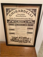 Vintage Ghirardelli Chocolate Manufactory Menu