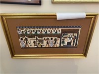 20th C. Framed Egyptian Papyrus Art