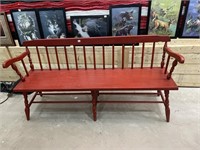 VINTAGE RED BENCH - 5' LONG