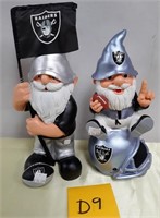 53 - PAIR OF OFFICIAL RAIDERS GNOMES 11"H (D9)